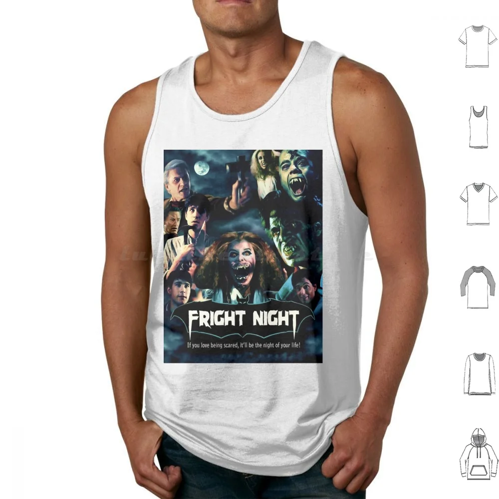 Fright Night Tank Tops Print Cotton Fright Night Horror Movies Horror Movies Horror Junkies Vampire Vampires Blood Sucker