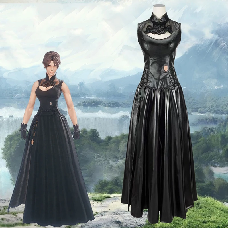

YoRHa Тип 51 косплей костюм игра FF14 черное платье одежда для вечеринки Хэллоуин Карнавальная униформа