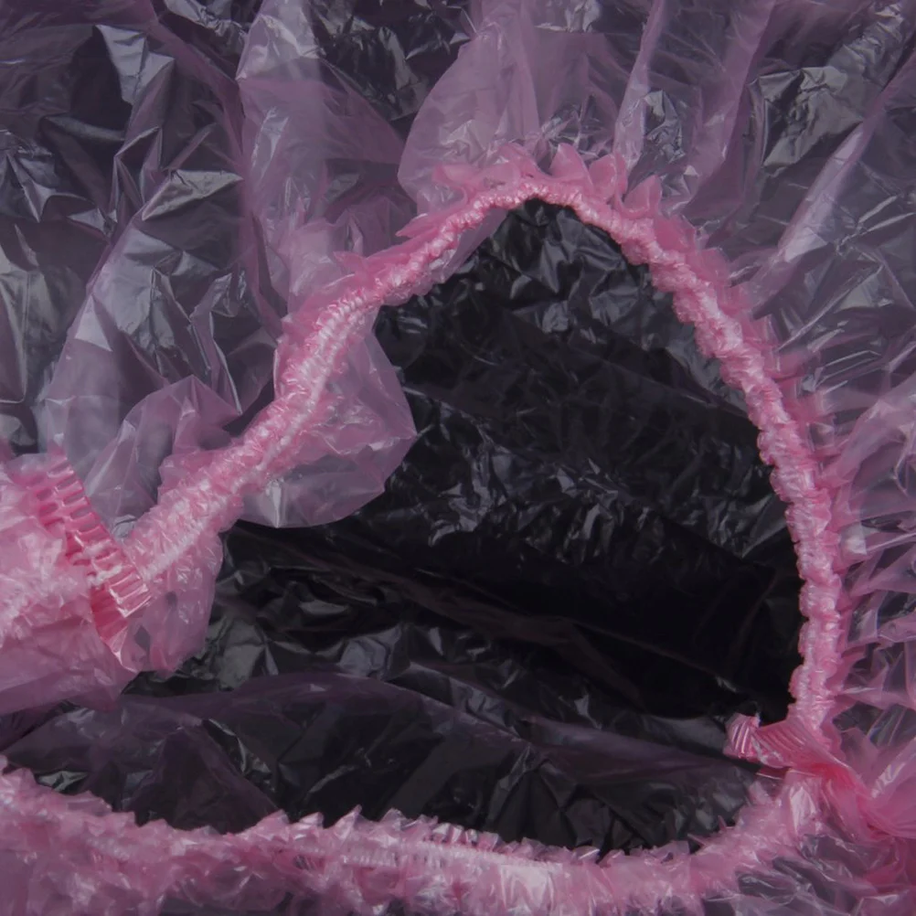 

100Pcs Disposable Bathing Caps Pink Nonwoven Polyethylene for Food Service Hospital Laboratories Disposable Bathing Caps