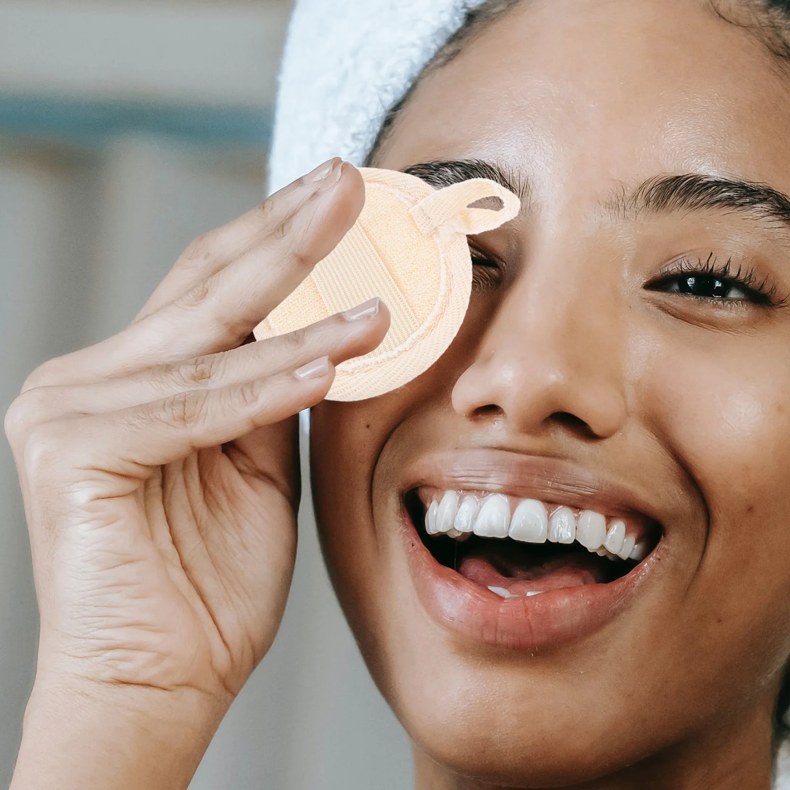 4 pçs esfoliante bucha rosto purificador almofadas de limpeza profunda esponja facial para mulheres pele lisa portátil todos os tipos