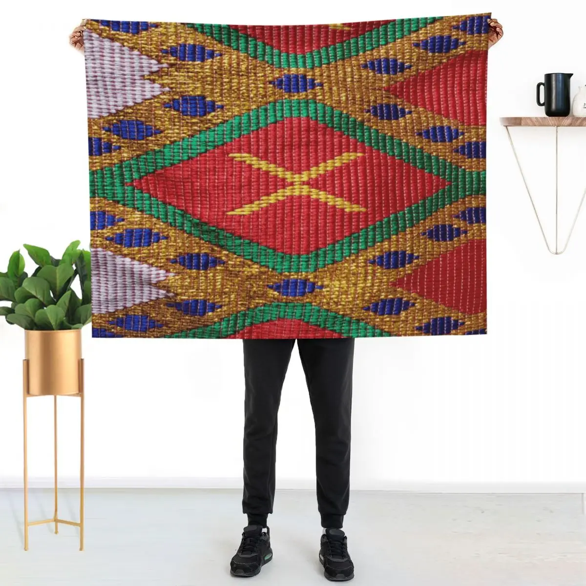 

Ethiopian Hand Made Traditional Design.Beautiful,Unique and Different.Tilet Design Throw Blanket