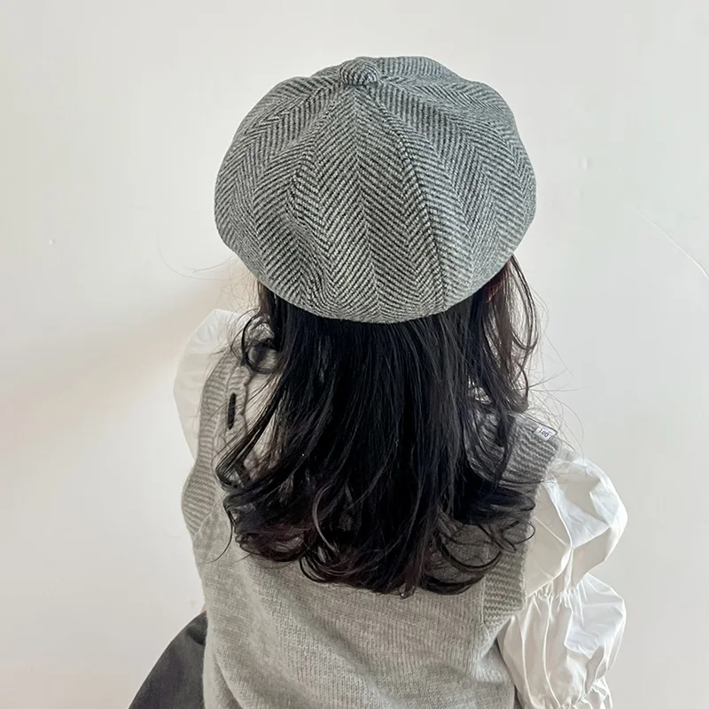 Vintage Children Beret Hat for Girls Autumn Winter Baby Boy Cap Wool Kids Newsboy Hats Child Cap Kids Accessories 2-6Y