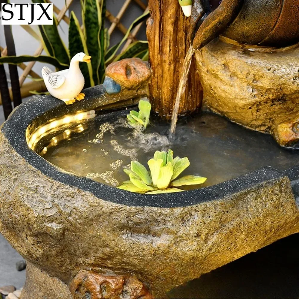 

Pastoral Fengshui Fish Pond Circulating Water Fountain Lucky Ornament Courtyard Garden Balcony Entrance Landscaping Decoration