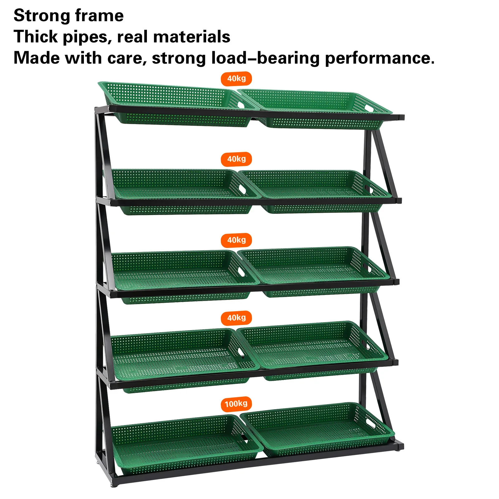 

Retail Display Baskets Rack w/ 10 Plastic Basket,Supermarket fruit and vegetable shelf display shelf storage shelf creative