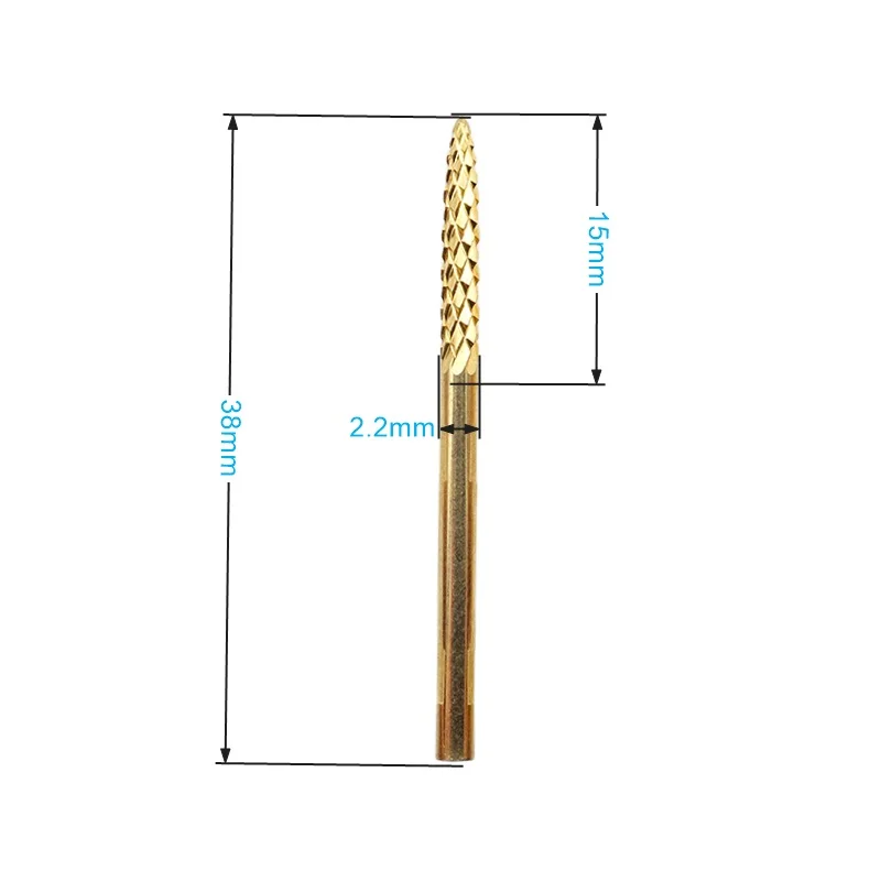 EasyNail Pro. Gold cuticle clean Tungsten Carbide Bur Nail Drill Bit Cutter Nail Files Nail Electric Drill Accessory.