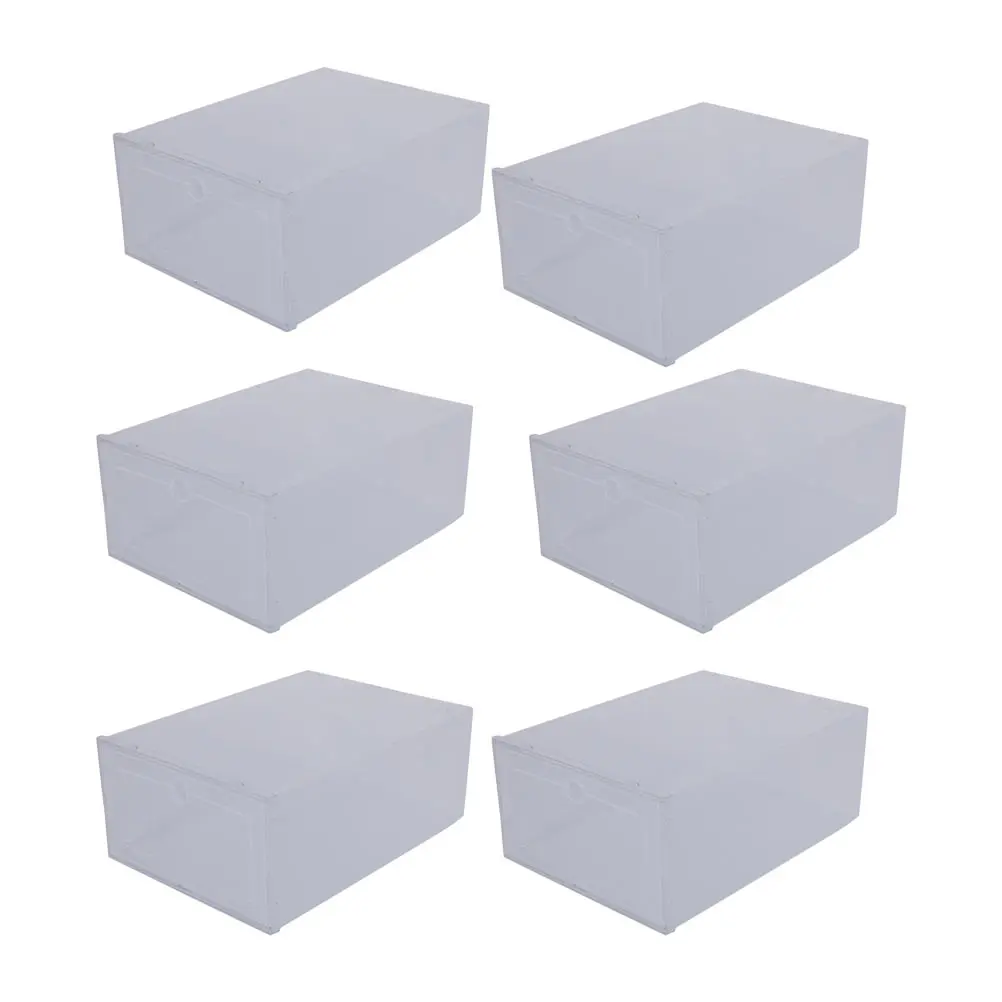 

6pcs Transparent Shoe Box Large Capacity Plastic Storage Case ganizer PP Material Waterproof Dustproof