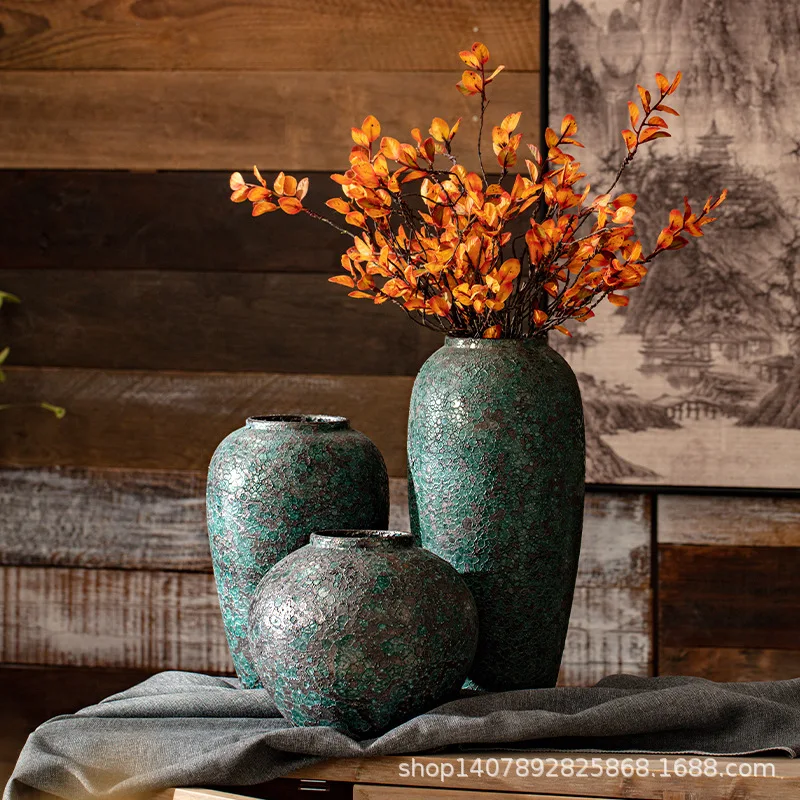 

Jingdezhen new Chinese retro home decoration countertop entrance courtyard ornament ceramic vase blue and white porcelain