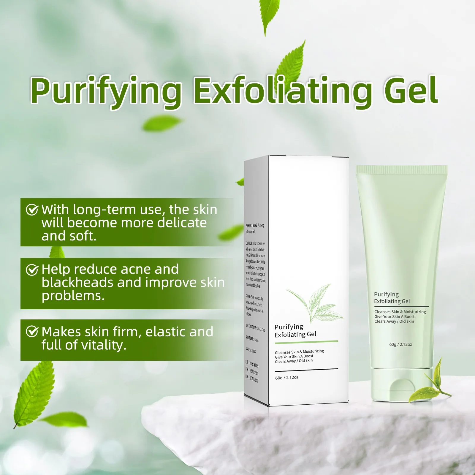 Purifying Exfoliating Gel,Exfoliation For SkinCare,Facial Exfoliator Cleanser,Deep Cleansing Face And Body Exfoliating Scrub Gel