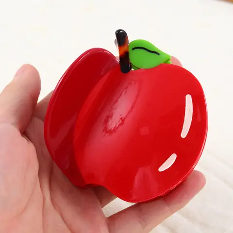 Pinces à cheveux en forme de pomme pour filles et femmes, porte-queue de cheval griffe de requin, accessoires pour cheveux, 1PC