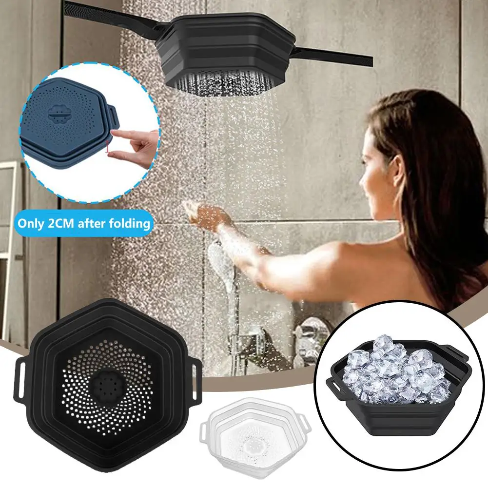 Ice Filtering Showerhead Filter Shower Rain Shower Bath Ice Showerhead Cooling Folding Shower Household Filter Portable A0S9