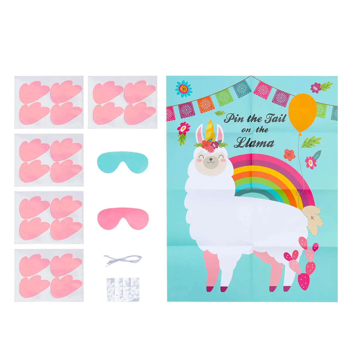 

Alpaca Game Poster Reusable Kids Stickers Blindfold Party Decoration Wall Decal For Classroom Birthday Home School Decor