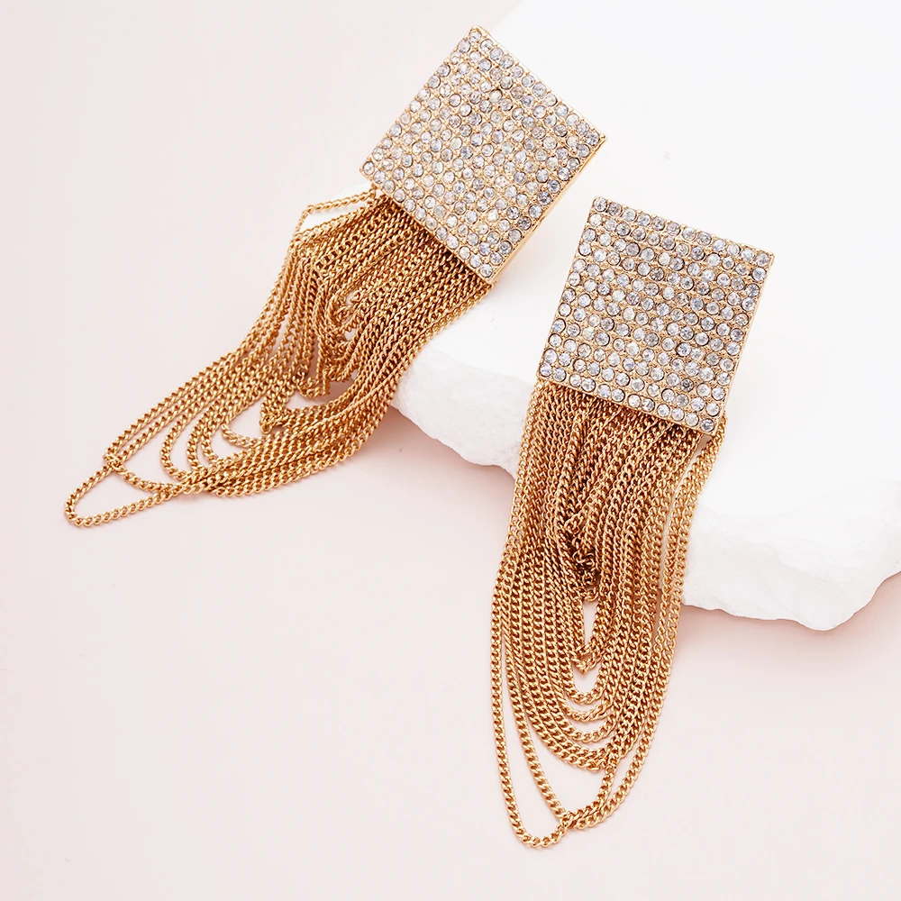 Rhinestone Earring Set Long Hanging  Free Shipping Turkey Cheap Goods for 2 Uah Decoration Bohemian  Jewelry