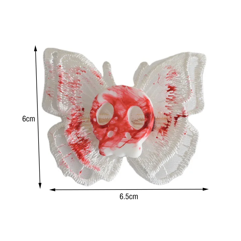할로윈 해골 고딕 머리핀 천사 나비 머리 장식, 스팀펑크 해골 머리 헤어 클립, 할로윈 장식 헤어 액세서리