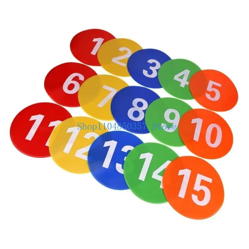 5asd 15 Buah Penanda Titik, Titik Lantai Anti Selip, Kerucut Lapangan Datar untuk Latihan, Latihan, Gym, Sepak Bola, Bola Basket