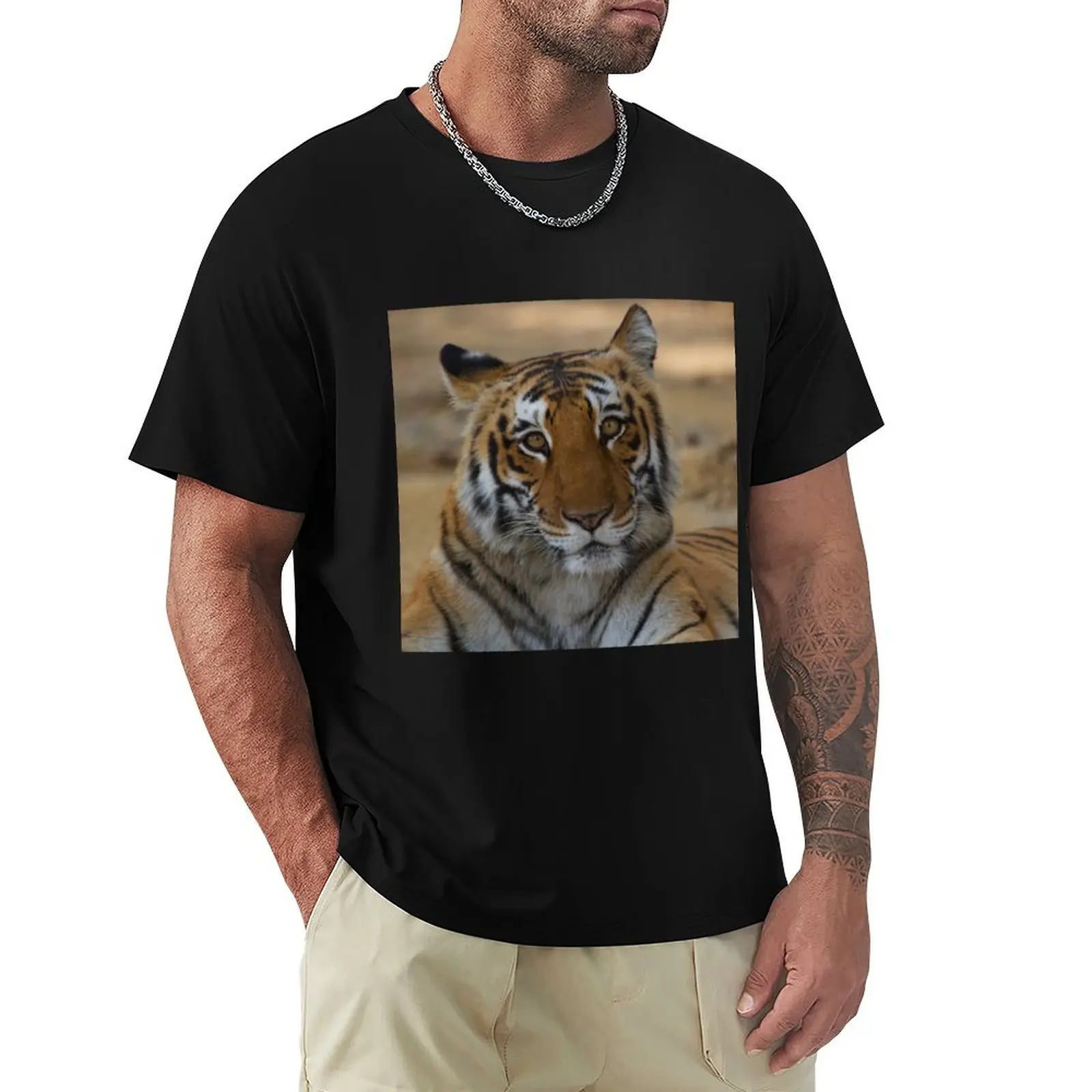 royal bengal tiger portrait T-Shirt Plus Size Summer Short Sleeve T-Shirt