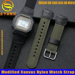 For Casio DW5600 GW-5000 5035 GW-M5610 GM-110 GA110 GA-120 G-SHOCK GW-B5600 GA-2100 Modified Canvas Nylon Watch Strap 16mm 18mm