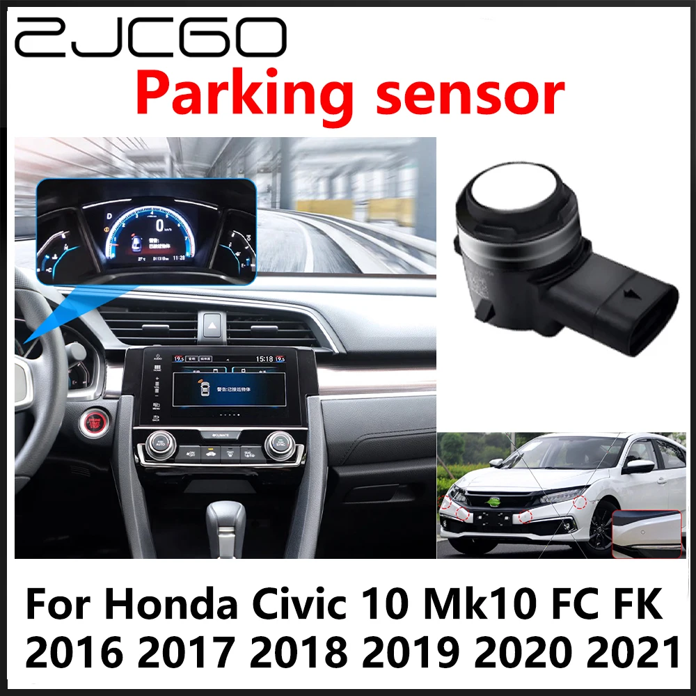 ZJCGO OEM Front Rear Reverse Parking Sensor PDC Car Reversing AID System for Honda Civic 10 Mk10 FC FK 2017 2018 2019 2020 2021