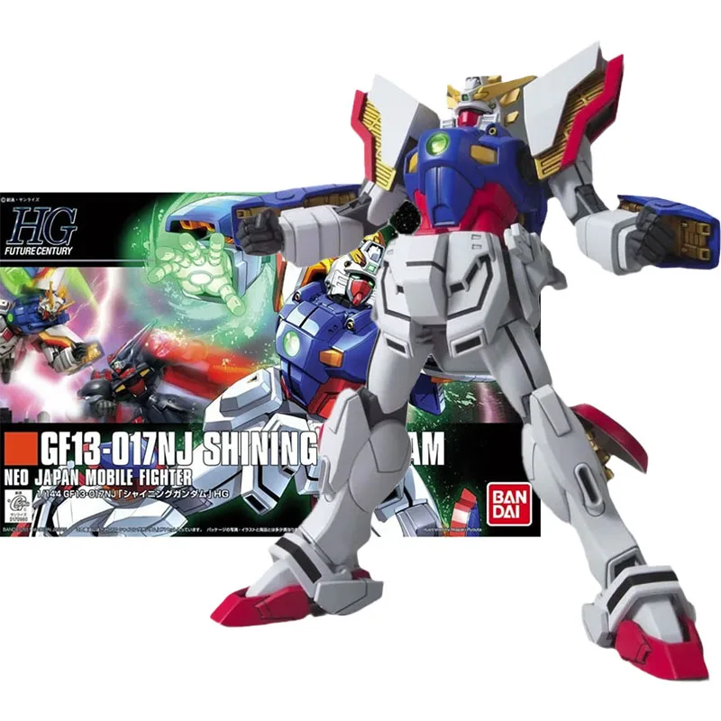 

Bandai Original Gundam Model Kit Anime HGUC 1/144 GF13-017NJ Shining Gundam Action Figure Assemble Collection Toys for Children