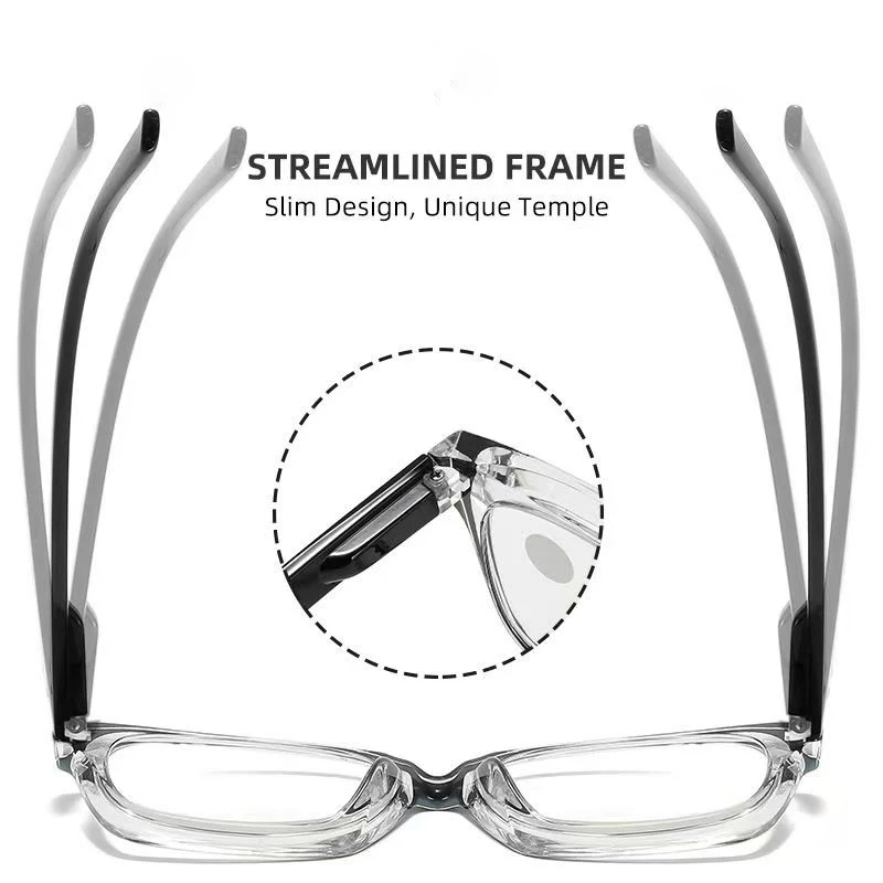 2 Pack Thick Square Acetate Glasses Frame for Women Men, Blue Light Blocking Geek Chic Retro Vibes Oversized Browline Eyewear view 4