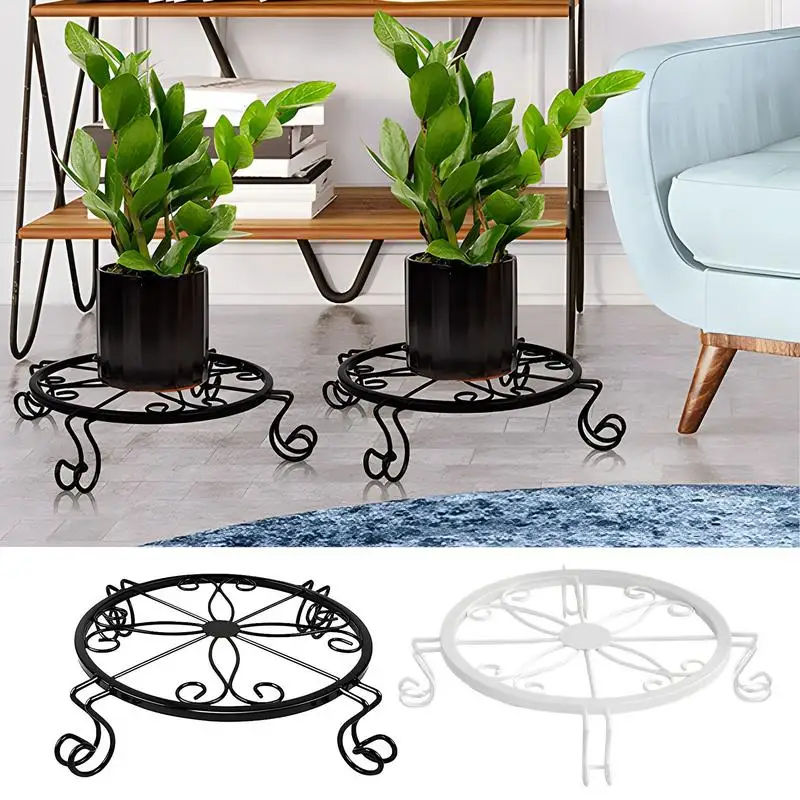 Flower Pot Stand Multipurpose Iron Planter Stand for Floor 300 Lbs Load-Bearing Pot Stand Black Flower Pot Shelf for Garden