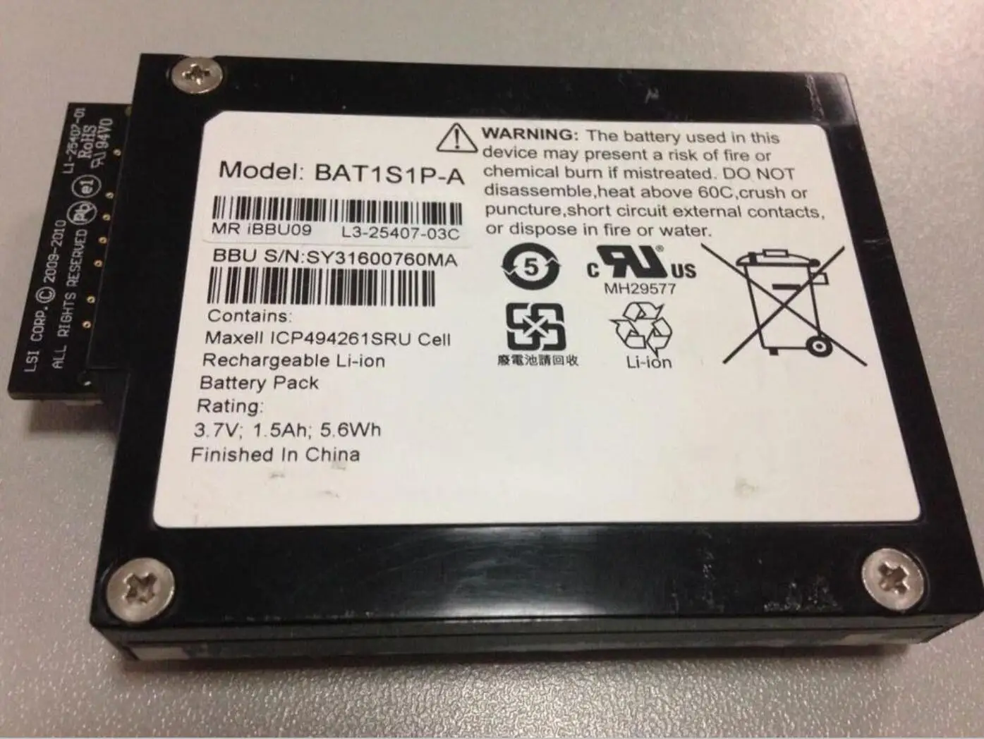 

BBU09 для RAID-карты контроллера 9266/9265/9271/D3116