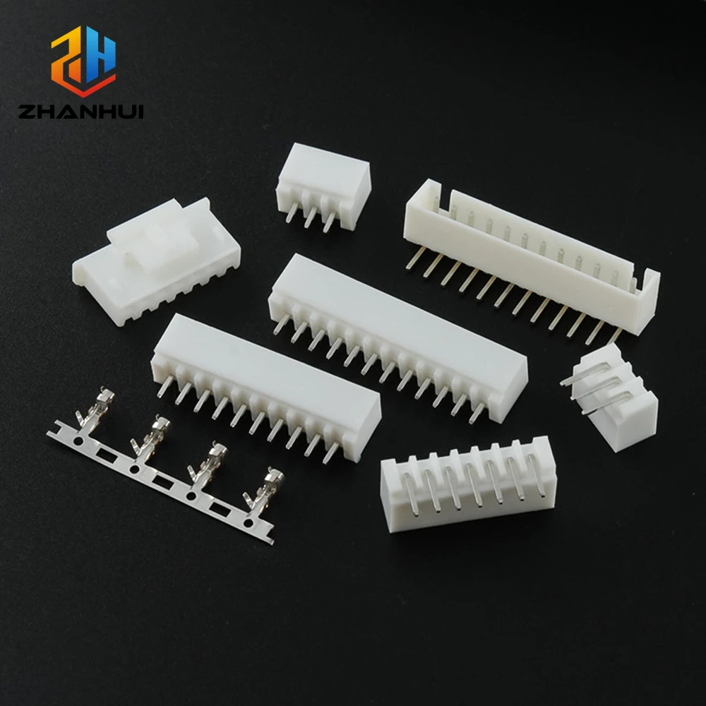 10Sets XHB 2.54mm Locking Connector Kit - 2-10Pin Straight/Curved Pin, Housing & Crimp Terminal for PCB Soldering