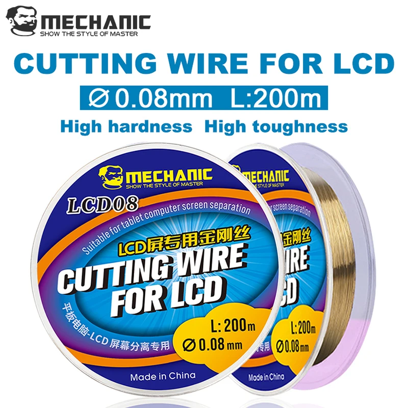 

MECHANIC 2PCS 0.08mm/200m Special Steel cutting Wire for Mobile LCD Tablet PC Screen Separation Line super nano materials tools
