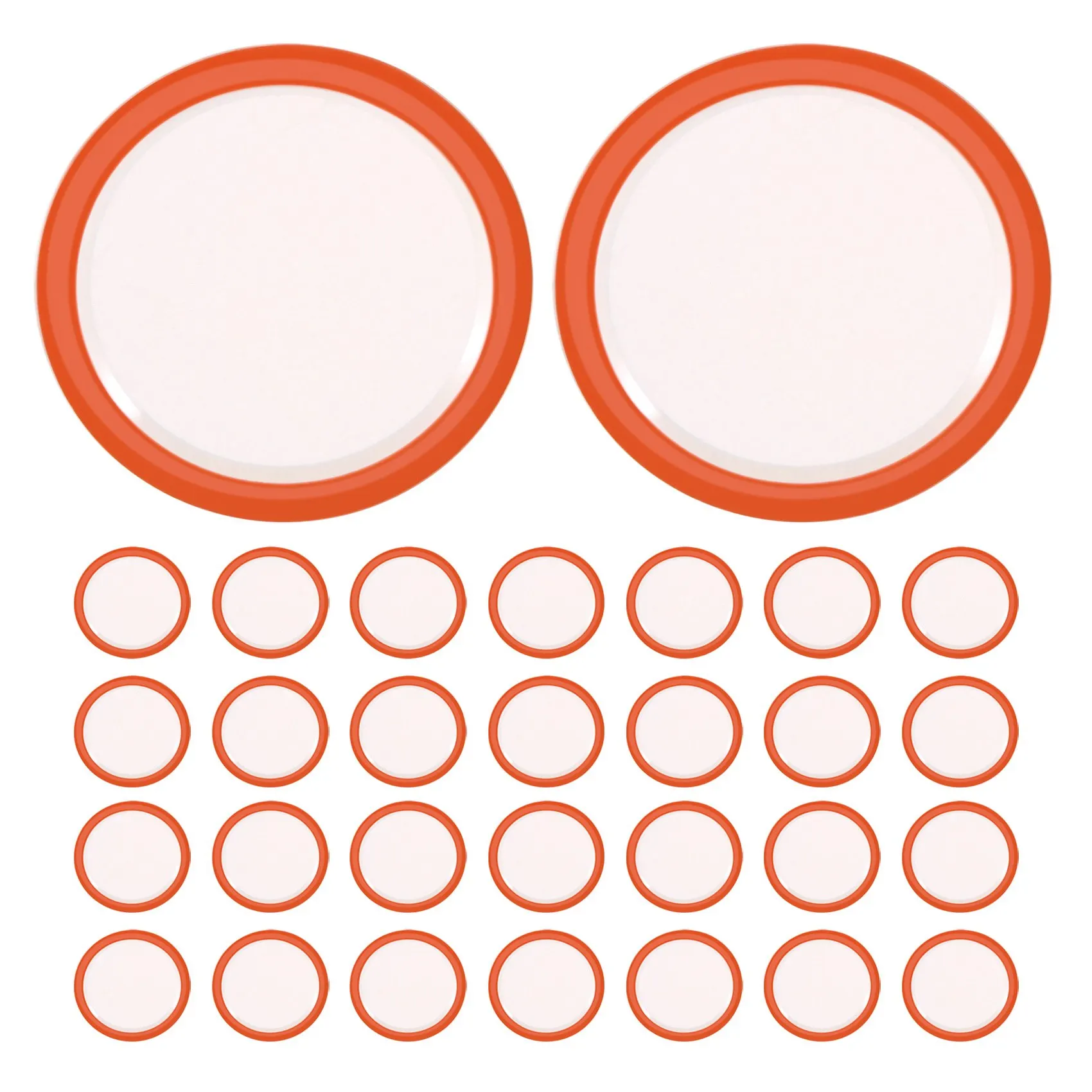ABFW Canning Lids Regular Mouth for Ball/Kerr Jars, Split-Type Metal Jar Lids with Silicone Seals, Silver, 28 PCS