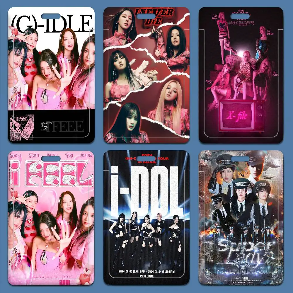 

Чехол для рабочего пропуска Kpop (G)I-DLE для выставочной ID-карты, держатель для бейджа на шнурке, набор для пропуска сотрудника