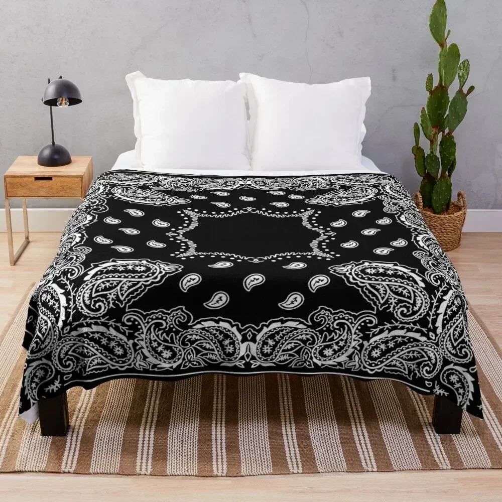 

Black Bandana - 2 Throw Blanket Stain Resistant Cozy Warm Blanket