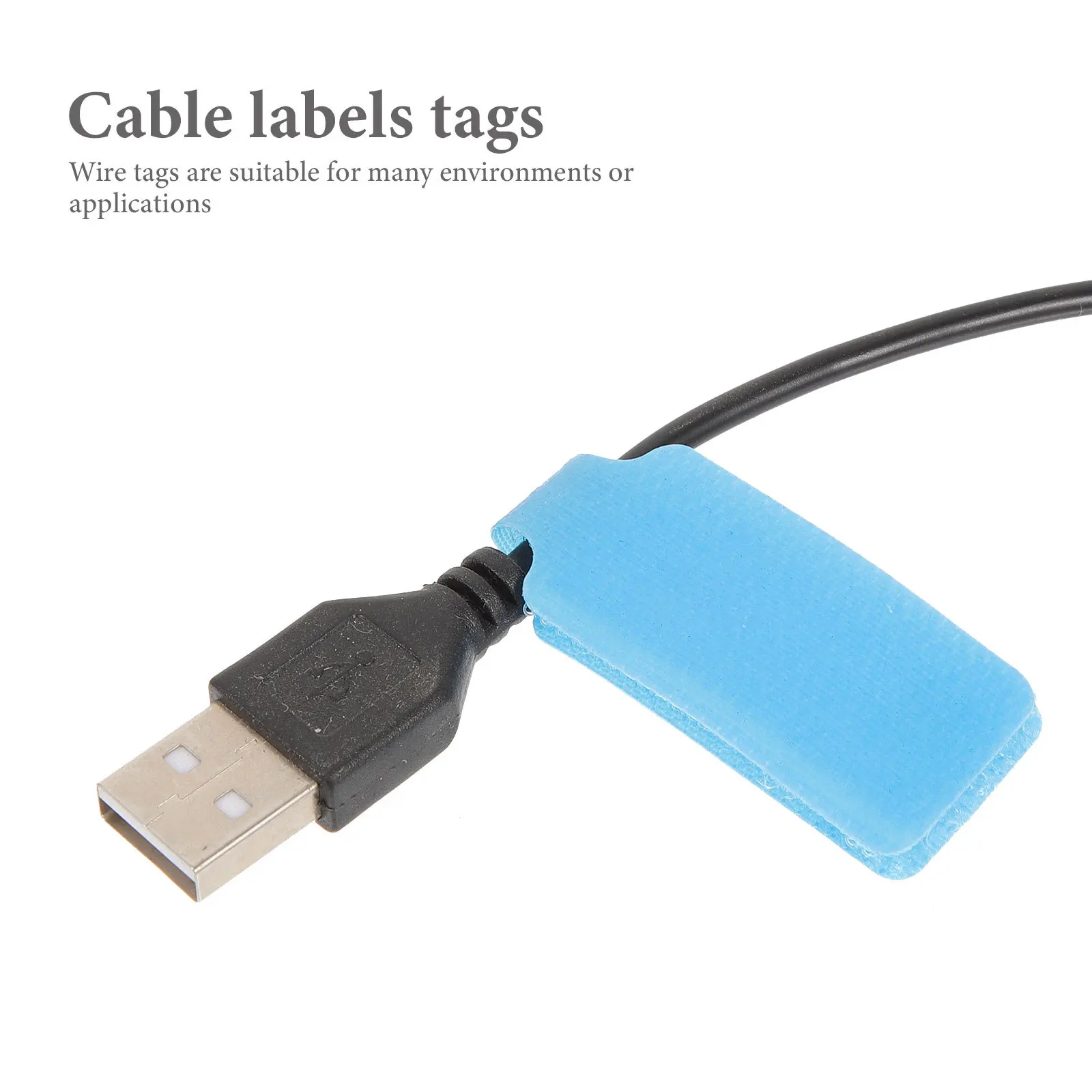 

50pcs Cable Labels Hook Loop Reusable Writable Tags For Cord Identification Wire Markers Electrical Charging Cords Ethernet