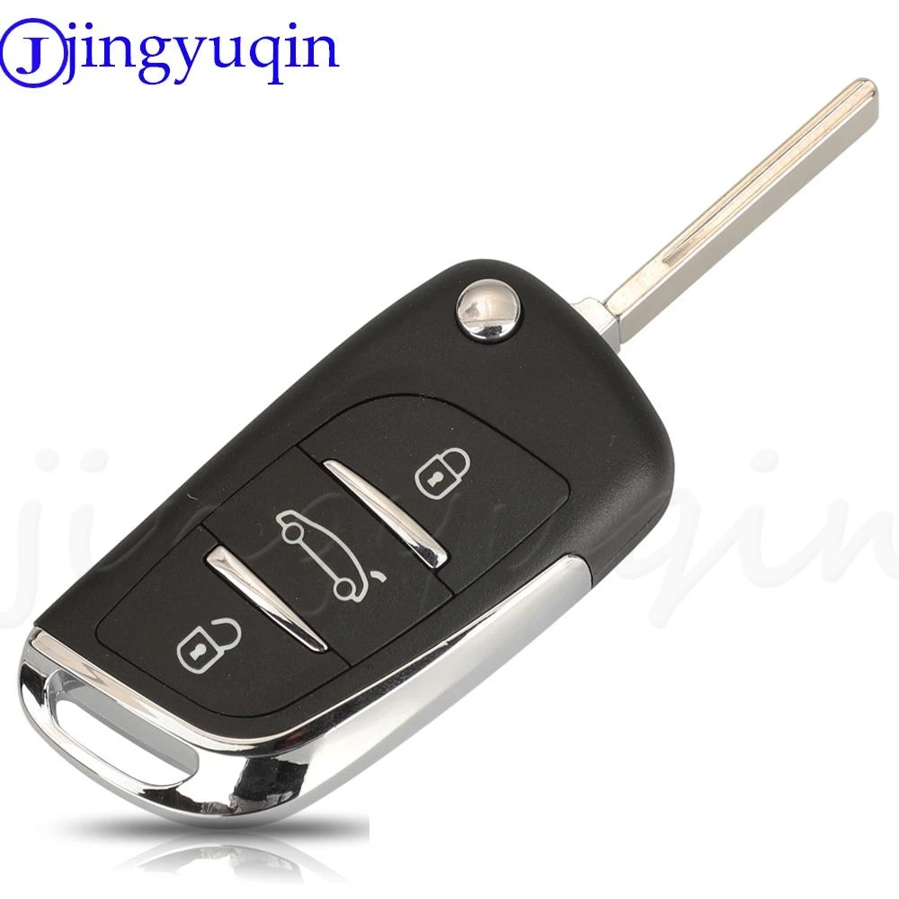 Jingyuqin 3 Buttons Remote Car Key Fob 433MHz ID46 For Citroen С2 C4 С3 С5 C6 DS4 DS3 DS5 C-Elysee Peugeot 307 6490KF 5FA010354