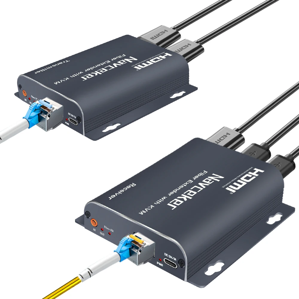 Navceker H.265 20KM HDMI-Compatible Fiber Extender 1080P KVM Over LC Fiber Optic Converter HDMI to Fiber Optic Video Transmitter — zdjęcie produktu 7