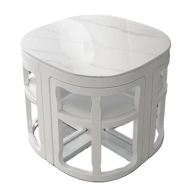 

European modern simple corner super long dining table custom invisible marble high quality design