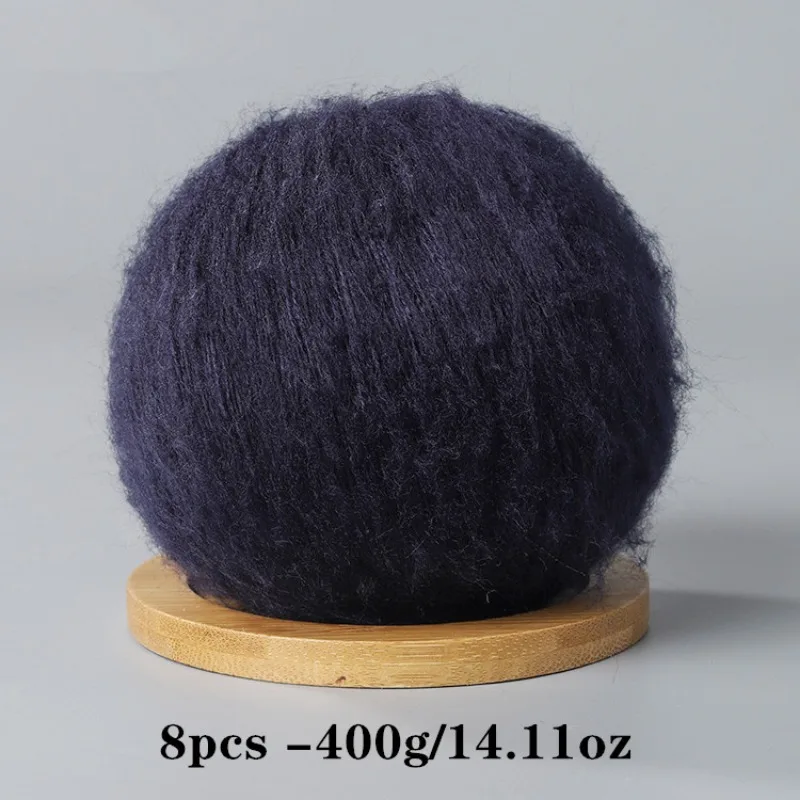 8 Stück 400 g Mohair-Garn zum Häkeln und Stricken, DIY-Haustierspielzeug, DIY-Handwerk, weich, bequem, hautfreundlich, Frühling und Sommer