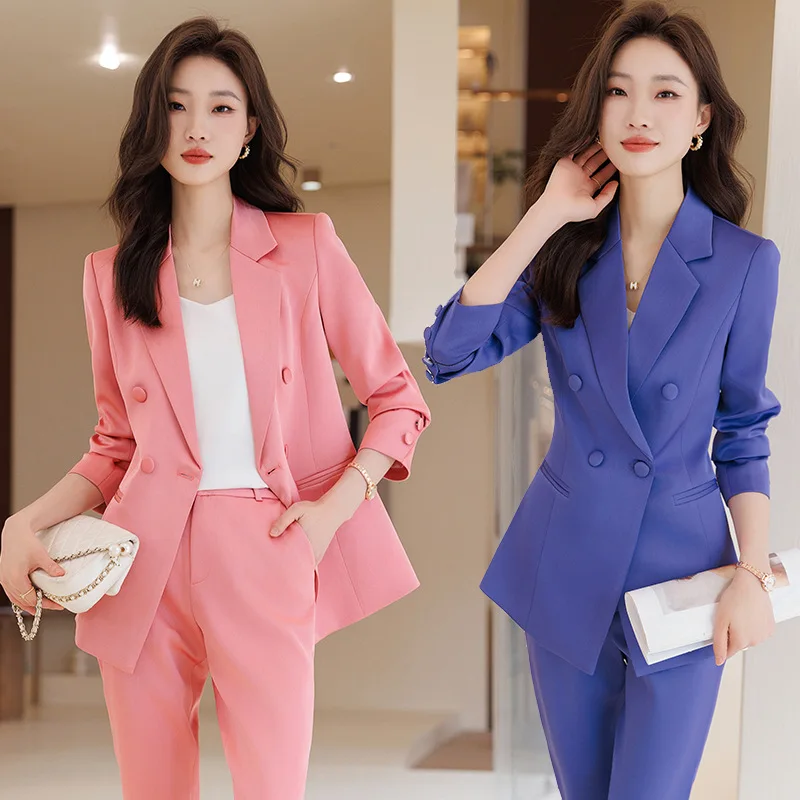 

Pink Small Suit Jacket Goddess Temperament 2023 New Autumn and Winter Korean Style Graceful Online Influencer Professional Tailo