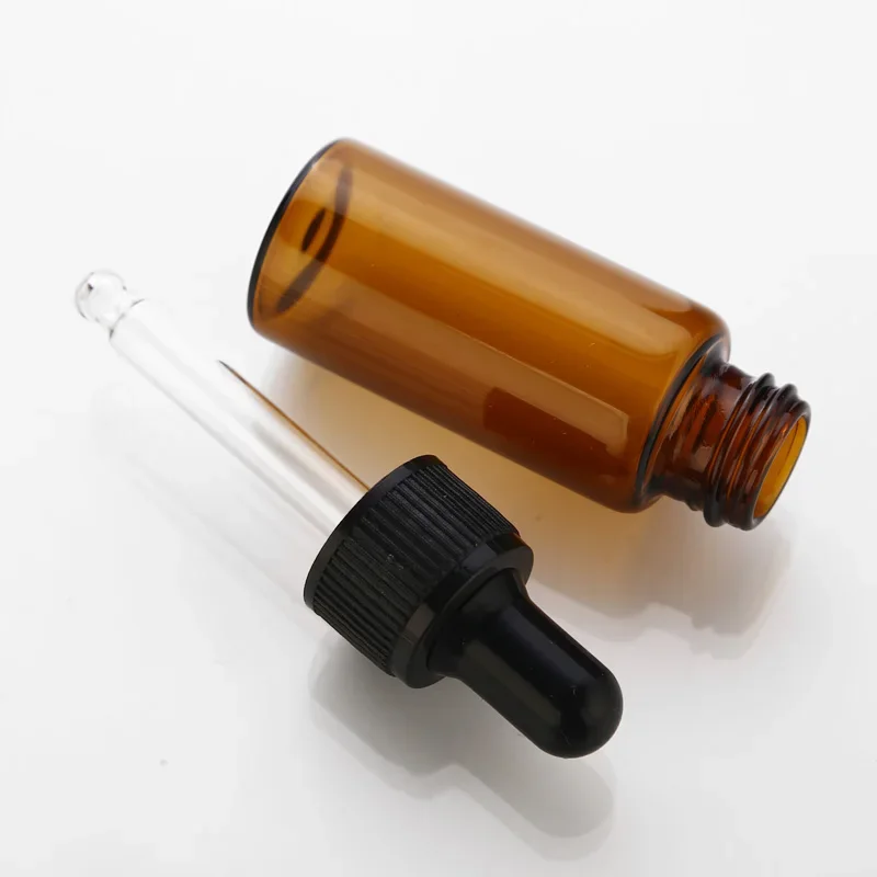 50 pz 5 ml 10 ml 15 ml 20 ml Bottiglia Contagocce In Vetro Ambrato Barattoli Fiale Con Pipetta Per Bottiglie di Olio Essenziale di Profumo Cosmetico