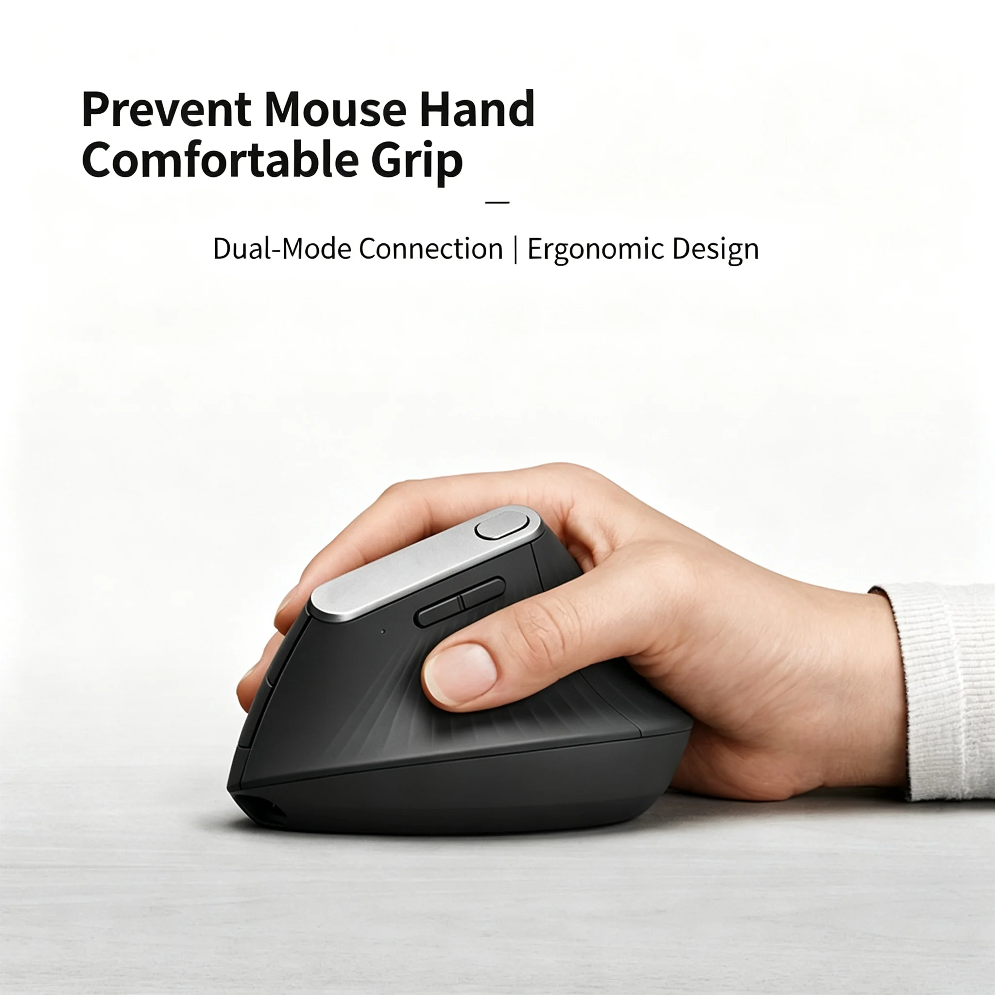 2.4G Bluetooth Wireless Dual-Mode Ergonomic Vertical Mouse Office Stylish Slient Click Rechargeable Optical Mouse For PC Tablet