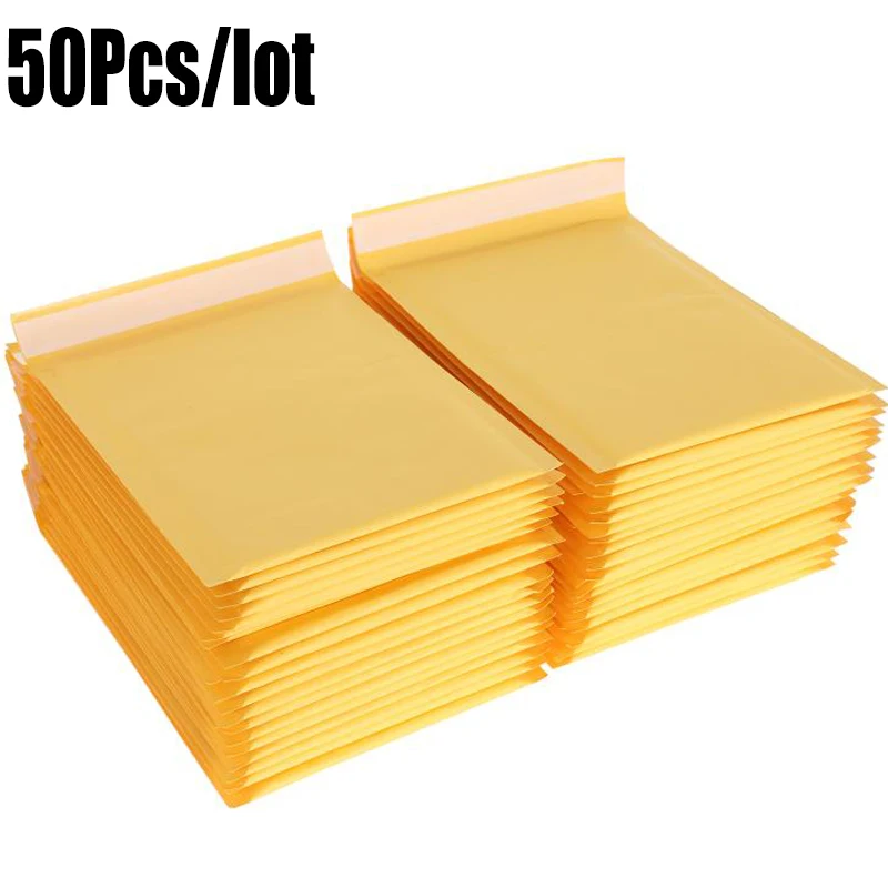 papel kraft bolha envelopes bolsas bolha mailers bolsa de envio acolchoado envelope suprimentos de negocios varios tamanhos 50 pecas 01