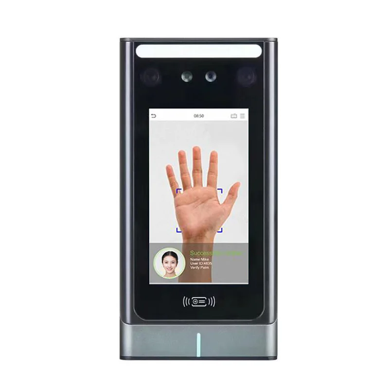 Visible Light TCP/IP Face Palm Recognition RFID Door Access Control System Employees Time Attendance Machine With Free Software