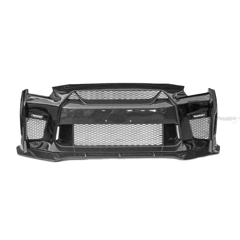 

suitable for CMST Style Half Carbon Fiber Car Front Bumper With LED Light for Nissan GTR R35 2008-2019