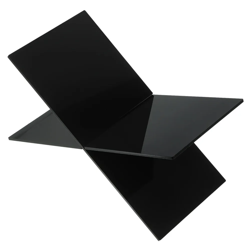 X-образная подставка для книг, акриловая, толщиной 4 мм, черная, компактная, легкая, для учебы, офиса, настольный органайзер, вмещает книги, документы, журналы