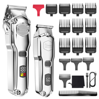 HATTEKER Professional Hair Clipper for Men Cordless Metal Barber Clipper and Trimmer Set Clipper for Hair Cutting Kit