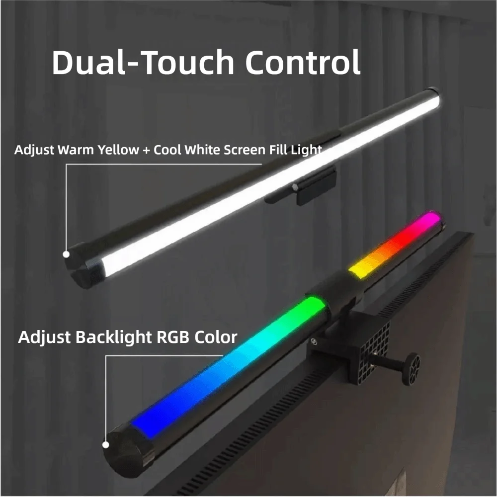 Barra de luz de pantalla de Monitor de ordenador para el cuidado de los ojos, iluminación de atenuación continua, lámpara LED de escritorio, Monitor, barra de luz, trabajo, estudio, lectura, juegos, 44cm
