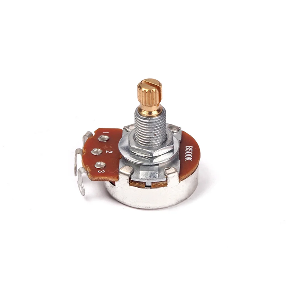 

B500k Mini Long Knurled Split Shaft Guitar Potentiometer Copper Head Volume Tone Control Easy Install Solid Upgrade