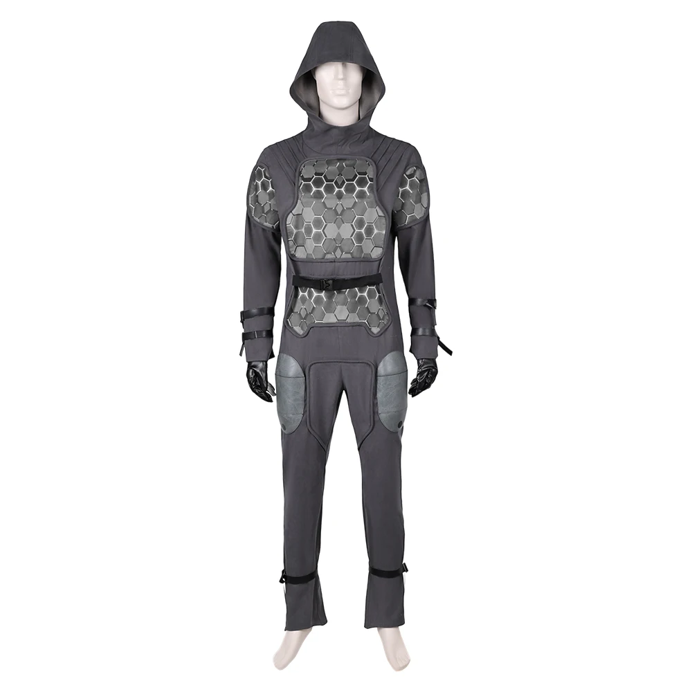 Men Paul Atreides Cosplay Costume Dune Fantasy Adult Hooded Jumpsuit Gloves Outfits Halloween Carnival Party Disguise Suit