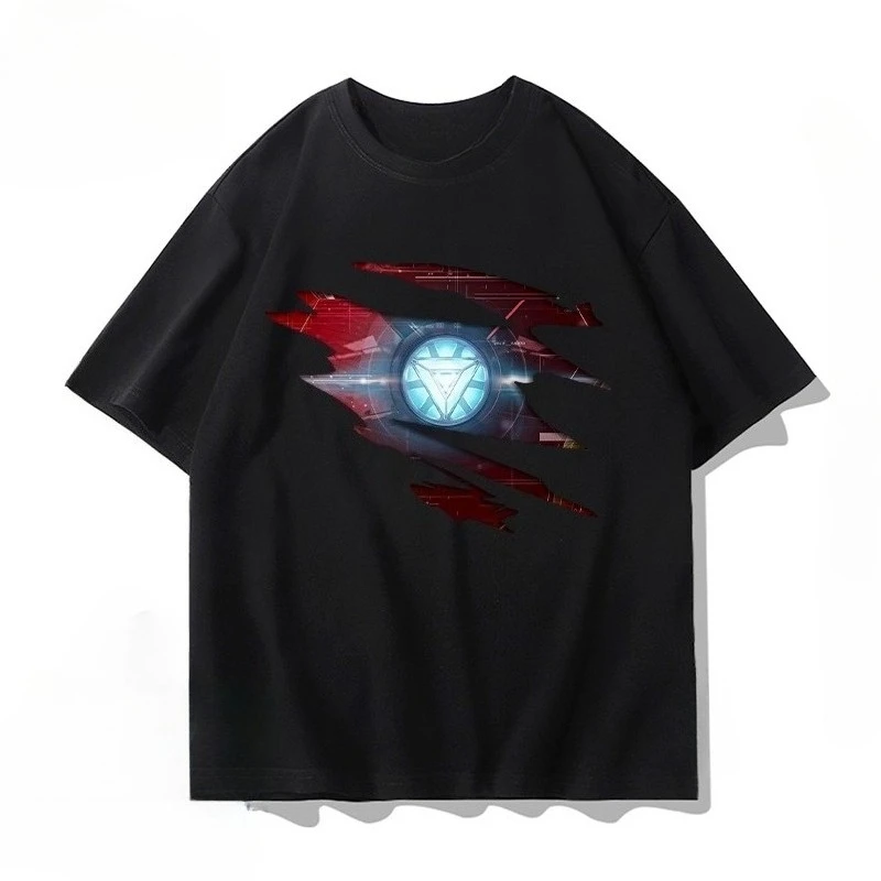 T-shirt a maniche corte da uomo Marvel's Avengers, Spider-Man estivo, Iron Man e Hulk Chest Logo stampato a maniche corte