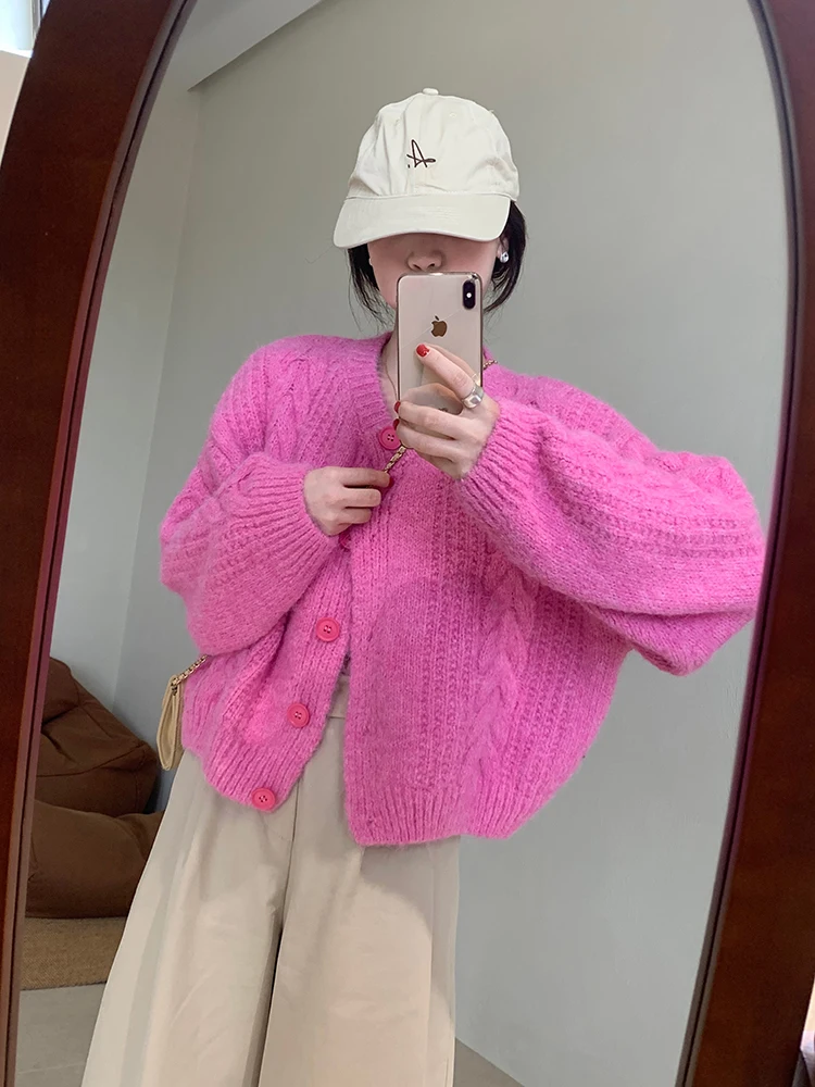 

Soft Comfortable Women's Knitted Sweater Breathable Loose Fit Spring 2026 Casual l Sle Long Sve round Ne Top