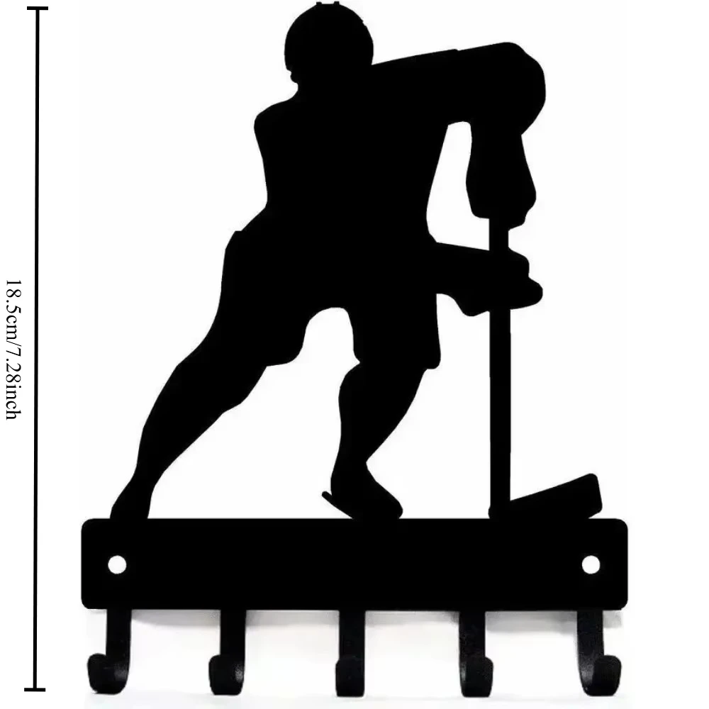 CIFBUY Hockey Defense Sport Key Hooks Holder Wall Mounted Wall Art Home Decor Key Hanger Towel Rack Coat Rack Unique Gift