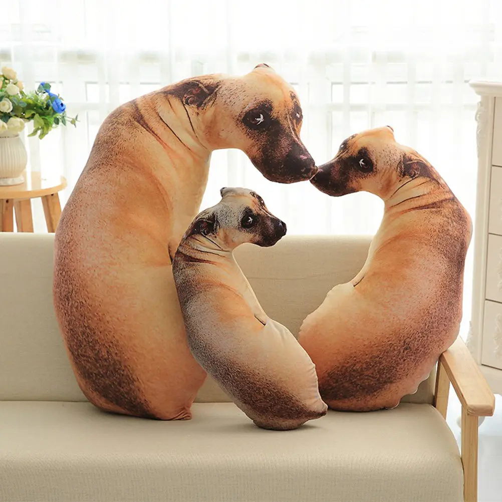 

1Pcs 50Cm Simulation Dog Pillow Stereo Soft Cushion for Sofa Bed Car Home Decorative 3D Dog Throw Pillow Comfortable Support